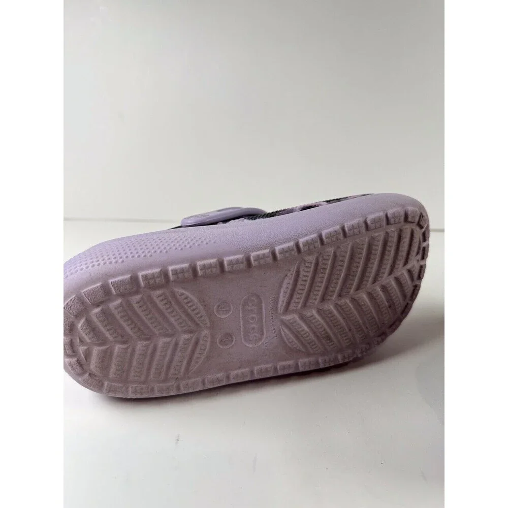 Crocs Kids Sandals Purple Classic Animal Cutie Clog Water Outdoor Casual Size 1